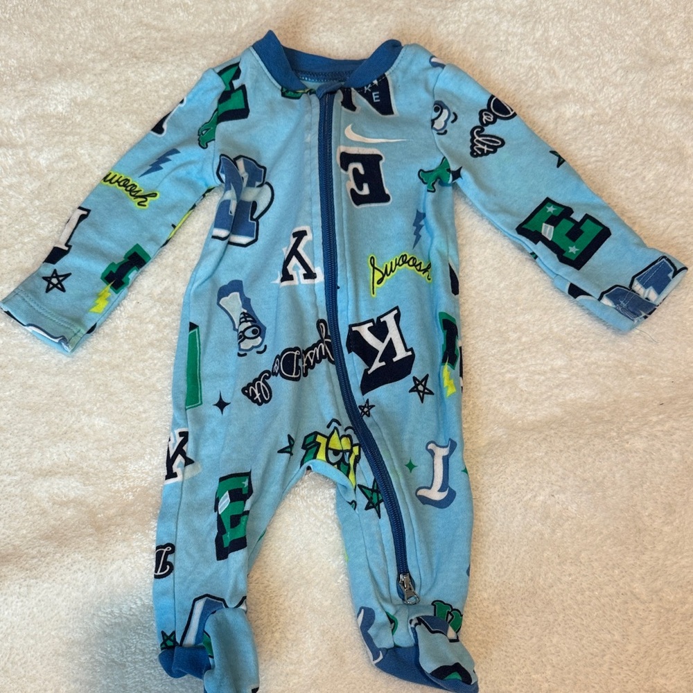 Nike Blue Kids Footie with Letter Graphics